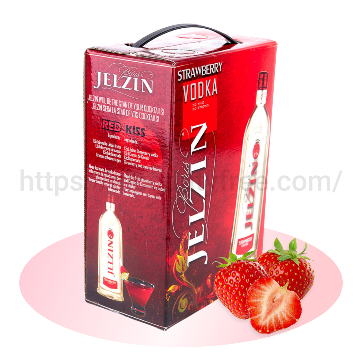 ВОДКА БОРИС ЕЛЬЦИН КЛУБНИКА (BORIS JELZIN STRAWBERRY) 3 Л
